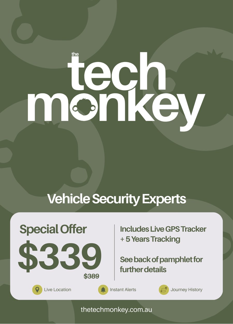 Front of the TechMonkey leaflet: Vehicle Security Experts special offer
